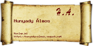 Hunyady Álmos névjegykártya